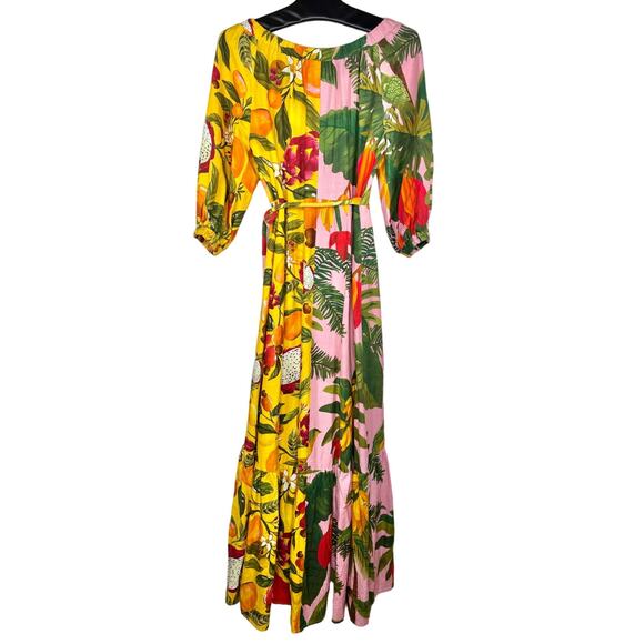 Farm Rio Mixed Print Midi Wrap Dress Small NWT - Picture 5 of 16